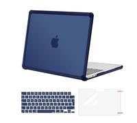 MOSISO Coque Compatible avec Macbook Air 13 Pouce M4 M3 M2 2025-2022 A3240 A3113 A2681,Anti-Crackage Usage Intensif Rigide avec Pare-Chocs TPU&Housse Clavier&Protecteur D'Écran,Bleu Marin