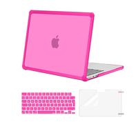 MOSISO Coque Compatible avec Macbook Air 13 Pouce M4 M3 M2 2025-2022 A3240 A3113 A2681,Anti-Crackage Usage Intensif Rigide avec Pare-Chocs TPU&Housse Clavier&Protecteur D'Écran,Rose Vif