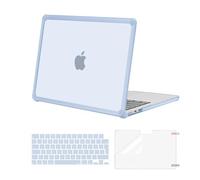 MOSISO Coque Compatible avec Macbook Air 13 Pouce M4 M3 M2 2025-2022 A3240 A3113 A2681,Anti-Crackage Usage Intensif Rigide avec Pare-Chocs TPU&Housse Clavier&Protecteur D'Écran,Bébé Bleu