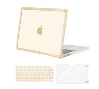 MOSISO Coque Compatible avec Macbook Air 13 Pouce M4 M3 M2 2025-2022 A3240 A3113 A2681,Anti-Crackage Usage Intensif Rigide avec Pare-Chocs TPU&Housse Clavier&Protecteur D'Écran,Abricot