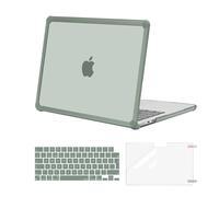 MOSISO Coque Compatible avec Macbook Air 13 Pouce M4 M3 M2 2025-2022 A3240 A3113 A2681,Anti-Crackage Usage Intensif Rigide avec Pare-Chocs TPU&Housse Clavier&Protecteur D'Écran,Vert Émeraude