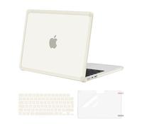 MOSISO Coque Compatible avec Macbook Air 13 Pouce M4 M3 M2 2026-2022 A3240 A3113 A2681,Anti-Crackage Usage Intensif Rigide avec Pare-Chocs TPU&Housse Clavier&Protecteur D'écran,Beige