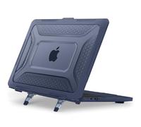 MOSISO Coque Compatible avec MacBook Air 13 Pouces 2026-2022 M5 M4 M3 M2 | Antirays | Antifissure Structure Nid d'Abeille TPU Coque Rigide avec Béquille Pour MacBook Air 13,6",Bleu Marin