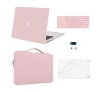 MOSISO Coque Compatible avec Macbook Air 13 Pouces A1369/A1466 2010-2017 | Plastique Coque Rigide&Sac de Transport&Protection Clavier&Couverture de Webcam&Protecteur D'écran, Quartz Rose