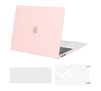 MOSISO Coque Compatible avec MacBook Air 13 Pouces M1 A2337 A2179 A1932 2021 2020 2019 2018 avec Retina Display, Plastique Coque Rigide&Protection Clavier&Protecteur D'écran, Rose Craie