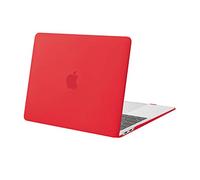 MOSISO Coque Compatible avec MacBook Air 13 Pouces M1 A2337 A2179 A1932, Coque Rigide Protège Compatible avec MacBook Air 13 Pouces 2021 2020 2019 2018 Retina Display Touch ID, Rouge Vif
