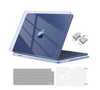MOSISO Coque Compatible avec MacBook Air 13 Pouces M2 M3 M4 2026-2022 A3113 A2681 A3240,pour MacBook Air 13,6,Surpass Naturel Beauté Coque Rigide Protection Clavier&Film D'écran&Type C,Minuit Cristal