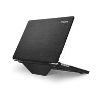 MOSISO Coque Compatible avec MacBook Air 13 Pouces M2 M3 M4 A2681 A3113 A3240 2022-2025,Étui de Protection pour Mac Booking Air 13 Tissu Tricoté Enduit Case avec Béquille Repliable,Noir