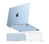 MOSISO Coque Compatible avec MacBook Air 13 Pouces M4 M3 M2 2025 2024 2022 A3240 A3113 A2681,100% Couleur Officielle,Étui&Protection Clavier&Film D'écran pour MacBook Air 13,6 Pouces,Bleu Ciel