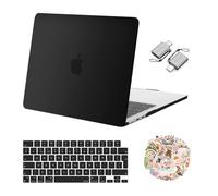 MOSISO Coque Compatible avec MacBook Air 13 Pouces M4 M3 M2(A3240/A3113/A2681) 2025-2022,Étui Rigide Plastique&Clavier&Décalques PC Portable&Adaptation Type C pour MacBook Air 13,6,Noir