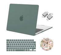 MOSISO Coque Compatible avec MacBook Air 13 Pouces M4 M3 M2(A3240/A3113/A2681) 2025-2022,Étui Rigide Plastique&Clavier&Décalques PC Portable&Adaptation Type C pour MacBook Air 13,6,Vert Émeraude