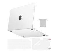 MOSISO Coque Compatible avec MacBook Air 13 Pouces M5 A3449 M4 A3240 M3 A3113 M2 A2681 2026-2022, Coque Rigides Ultra-Fine pour MacBook Air 13,6" Protection Clavier&Film D'écran&Pouch, Translucide