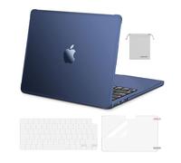 MOSISO Coque Compatible avec MacBook Air 13 Pouces M5 M4 M3 M2 2022-2026 (A3449/A3240/A3113/A2681), Coque Rigides Pare-Chocs Souple TPU avec Clavier, Protection D'écran & Sac Rangement,Bleu Minuit
