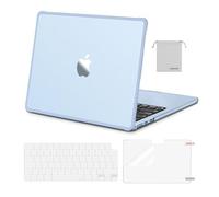MOSISO Coque Compatible avec MacBook Air 13 Pouces M5 M4 M3 M2 2022-2026 (A3449/A3240/A3113/A2681), Coque Rigides Pare-Chocs Souple TPU avec Clavier, Protection D'écran & Sac Rangement,Bleu Ciel