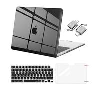 MOSISO Coque Compatible avec MacBook Air 13 Pouces M5 M4 M3 M2 2026-2022 A3449 A3240 A3113 A2681,Protective Coque Rigide&Housse Clavier&Protecteur d'écran&2 Adaptateur Type C,Fumer Noir