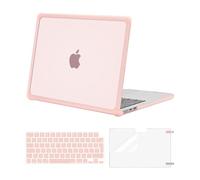 MOSISO Coque Compatible avec MacBook Air 13 Pouces M5 M4 M3 M2 2026-2022 | Anti-Crackage Coque avec Pare-Chocs TPU&Clavier&Film D'écran,Pour MacBook Air 13,6" A3449 A3240 A3113 A2681,Rose