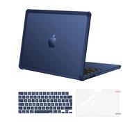 MOSISO Coque Compatible avec MacBook Air 13 Pouces M5 M4 M3 M2 2026-2022 | Anti-Crackage Coque avec Pare-Chocs TPU&Clavier&Film D'écran,Pour MacBook Air 13,6" A3449 A3240 A3113 A2681,Bleu Minuit