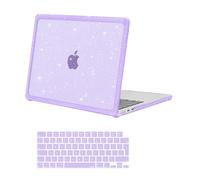 MOSISO Coque Compatible avec MacBook Air 13 Pouces M5 M4 M3 M2 2026-2022 | Anti-Crackage Pailleté Étui Rigide TPU Pare-Chocs&Film Clavier,Pour MacBook Air 13,6" A3449 A3240 A3113 A2681,Violet