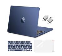 MOSISO Coque Compatible avec MacBook Air 13 Pouces M5 M4 M3 M2 2026-2022 | Coque Rigides Bordure Souple TPU avec Clavier, Protection D'écran & Type C,Pour A3449 A3240 A3113 A2681,Bleu Minuit