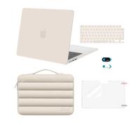 MOSISO Coque Compatible avec MacBook Air 13 Pouces M5 M4 M3 M2 2026-2022 | Étui Rigide&Puffy Sac Transport&Clavier&Cache Webcam&Film D'écran,Pour A3449 A3240 A3113 A2681,Sable