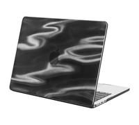 MOSISO Coque Compatible avec MacBook Air 13 Pouces M5 M4 M3 M2 2026-2022 | Finition Brillante Vague Soyeuse Coque Rigide,Pour MacBook Air 13,6 Pouces A3449 A3240 A3113 A2681,Noir