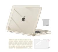 MOSISO Coque Compatible avec MacBook Air 13 Pouces M5 M4 M3 M2 2026-2022 | Protection Étui Rigide&Clavier QWERTY&Film D'écran&Sachet,Pour MacBook Air 13,6" A3449 A3240 A3113 A2681,Crystal Starlight