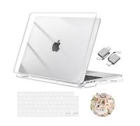 MOSISO Coque Compatible avec MacBook Air 13 Pouces M5 M4 M3 M2(A3449/A3240/A3113/A2681) 2026-2022,Étui Rigide&Clavier&Décalques PC Portable&Adaptation Type C pour MacBook Air 13,6",Transparent