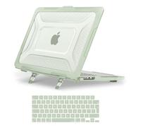 MOSISO Coque Compatible avec MacBook Air 15 Pouces 2026-2023 M5 A3448 M4 A3241 M3 A3114 M2 A2941,Antichoc Usage Intensif Pare-Chocs TPU Coque Rigide avec Béquille Pliable&Housse Clavie,Sage Vert