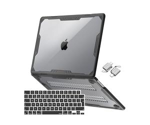 MOSISO Coque Compatible avec MacBook Air 15 Pouces 2026-2023 M5 A3448 M4 A3241 M3 A3114 M2 A2941,Géométrique Symétrique Housse Rigide Plastique avec Pare-Chocs TPU&Housse Clavier&Type C,Noir