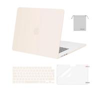 MOSISO Coque Compatible avec MacBook Air 15 Pouces M4 A3241 M3 A3114 M2 A2941 2025 2024 2023 Retina Display Touch ID, Étui Rigide&Housse Clavier&Protecteur D'écran&Sac Rangement,Beige