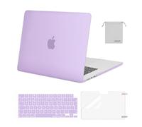 MOSISO Coque Compatible avec MacBook Air 15 Pouces M4 A3241 M3 A3114 M2 A2941 2025 2024 2023 Retina Display Touch ID, Étui Rigide&Housse Clavier&Protecteur D'écran&Sac Rangement,Violet
