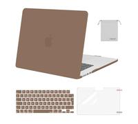 MOSISO Coque Compatible avec MacBook Air 15 Pouces M4 A3241 M3 A3114 M2 A2941 2025 2024 2023 Retina Display Touch ID, Étui Rigide&Housse Clavier&Protecteur D'écran&Sac Rangement,Caramel Marron