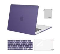 MOSISO Coque Compatible avec MacBook Air 15 Pouces M4 A3241 M3 A3114 M2 A2941 2025 2024 2023 Retina Display Touch ID, Étui Rigide&Housse Clavier&Protecteur D'écran&Sac Rangement,Violet Impérial