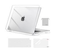 MOSISO Coque Compatible avec MacBook Air 15 Pouces M4 A3241 M3 A3114 M2 A2941 2025 2024 2023 Retina Display Touch ID, Étui Rigide&Housse Clavier&Protecteur D'écran&Sac Rangement,Cristal Clair