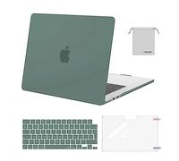 MOSISO Coque Compatible avec MacBook Air 15 Pouces M4 A3241 M3 A3114 M2 A2941 2025 2024 2023 Retina Display Touch ID, Étui Rigide&Housse Clavier&Protecteur D'écran&Sac Rangement,Vert Émeraude