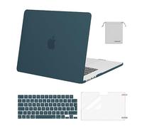 MOSISO Coque Compatible avec MacBook Air 15 Pouces M4 A3241 M3 A3114 M2 A2941 2025 2024 2023 Retina Display Touch ID, Étui Rigide&Housse Clavier&Protecteur D'écran&Sac Rangement,Vert Sarcelle