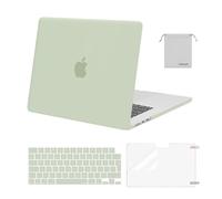 MOSISO Coque Compatible avec MacBook Air 15 Pouces M4 A3241 M3 A3114 M2 A2941 2025 2024 2023 Retina Display Touch ID, Étui Rigide&Housse Clavier&Protecteur D'écran&Sac Rangement,Sage Vert