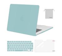 MOSISO Coque Compatible avec MacBook Air 15 Pouces M4 A3241 M3 A3114 M2 A2941 2025 2024 2023 Retina Display Touch ID, Étui Rigide&Housse Clavier&Protecteur D'écran&Sac Rangement,Aiguemarine