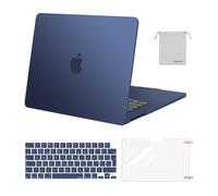 MOSISO Coque Compatible avec MacBook Air 15 Pouces M4 A3241 M3 A3114 M2 A2941 2025 2024 2023 Retina Display Touch ID, Étui Rigide&Housse Clavier&Protecteur D'écran&Sac Rangement,Brume Bleu