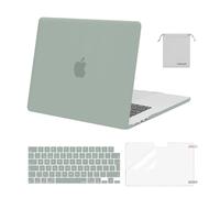 MOSISO Coque Compatible avec MacBook Air 15 Pouces M4 A3241 M3 A3114 M2 A2941 2025 2024 2023 Retina Display Touch ID, Étui Rigide&Housse Clavier&Protecteur D'écran&Sac Rangement,Vert Antique
