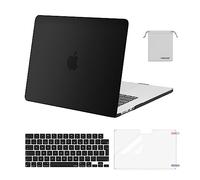 MOSISO Coque Compatible avec MacBook Air 15 Pouces M4 A3241 M3 A3114 M2 A2941 2025 2024 2023 Retina Display Touch ID, Étui Rigide&Housse Clavier&Protecteur D'écran&Sac Rangement,Noir