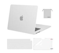 MOSISO Coque Compatible avec MacBook Air 15 Pouces M4 A3241 M3 A3114 M2 A2941 2025 2024 2023 Retina Display Touch ID, Étui Rigide&Housse Clavier&Protecteur D'écran&Sac Rangement,Translucide