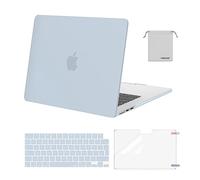 MOSISO Coque Compatible avec MacBook Air 15 Pouces M4 A3241 M3 A3114 M2 A2941 2025 2024 2023 Retina Display Touch ID, Étui Rigide&Housse Clavier&Protecteur D'écran&Sac Rangement,Bébé Bleu