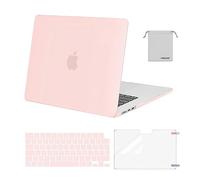 MOSISO Coque Compatible avec MacBook Air 15 Pouces M4 A3241 M3 A3114 M2 A2941 2025 2024 2023 Retina Display Touch ID, Étui Rigide&Housse Clavier&Protecteur D'écran&Sac Rangement,Rose Craie