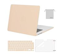 MOSISO Coque Compatible avec MacBook Air 15 Pouces M4 A3241 M3 A3114 M2 A2941 2025 2024 2023 Retina Display Touch ID, Étui Rigide&Housse Clavier&Protecteur D'écran&Sac Rangement,Abricot