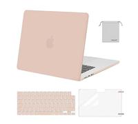 MOSISO Coque Compatible avec MacBook Air 15 Pouces M4 A3241 M3 A3114 M2 A2941 2025 2024 2023 Retina Display Touch ID, Étui Rigide&Housse Clavier&Protecteur D'écran&Sac Rangement,Chameau