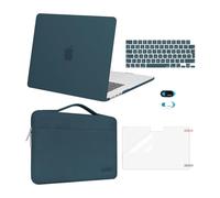 MOSISO Coque Compatible avec MacBook Air 15 Pouces M4 M3 M2 2025-2023 A3241 A3114 A2941, Coque Plastique Rigide&Sac Sleeve&Revêtement Clavier&Protecteur D'écran&Couverture Webcam,Sarcelle Foncé
