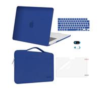 MOSISO Coque Compatible avec MacBook Air 15 Pouces M4 M3 M2 2025-2023 A3241 A3114 A2941, Coque Plastique Rigide&Sac Sleeve&Revêtement Clavier&Protecteur D'écran&Couverture Webcam,Bleu Royal