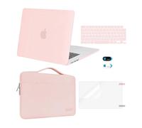 MOSISO Coque Compatible avec MacBook Air 15 Pouces M4 M3 M2 2025-2023 A3241 A3114 A2941, Coque Plastique Rigide&Sac Sleeve&Revêtement Clavier&Protecteur D'écran&Couverture Webcam,Rose Craie