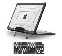 MOSISO Coque Compatible avec MacBook Air 15 Pouces M4 M3 M2 2025-2023 (A3241/A3114/A2941) Protection Antichoc Usage Intensif Pare-Chocs en TPU Points Étui avec Béquille Pliable&Housse Clavier,Noir